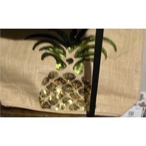 Tote Bag with Sequin Pineapple Design